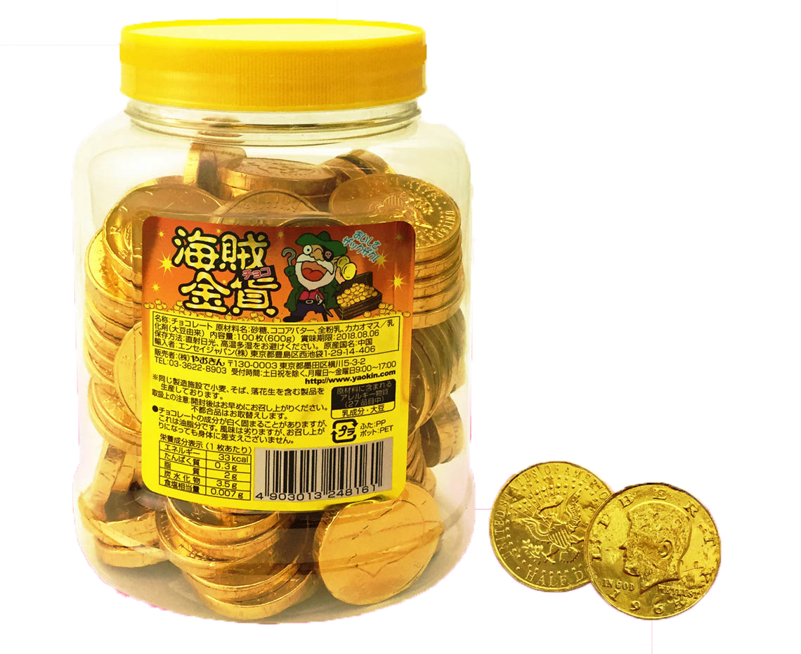 やおきん　海賊金貨チョコ（100入り）